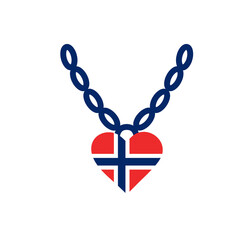 Norway Flag Heart Neckless Icon