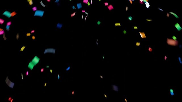 Colorful Isolated Confetti party popper Explosion confetti Blast Realistic On Transparent Background 4K Animation
