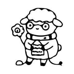 Cute Sheep Character Illustration