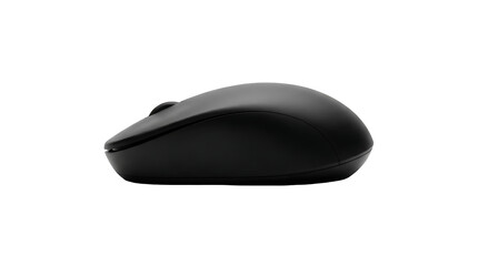 Black computer mouse on transparent background