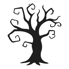 Obraz premium Spooky Twisted Tree Silhouette