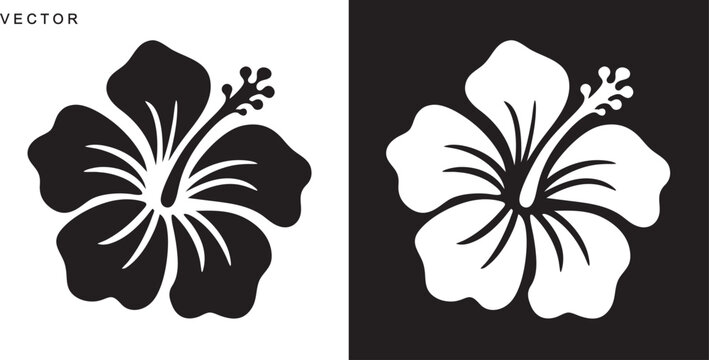hibiscus flower vector collection, hibiscus flower silhouettes