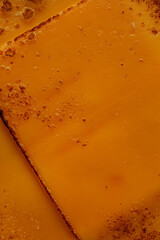 Cheddar Cheese Texture Slices Close