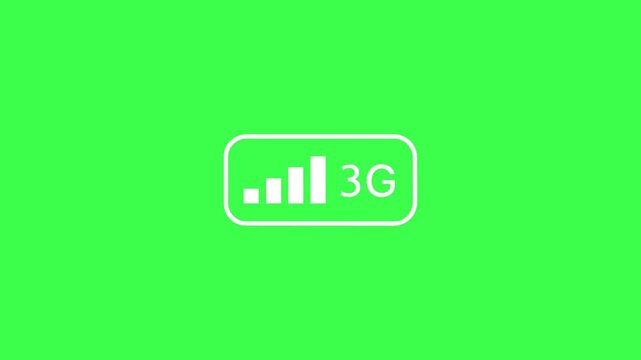3G Mobile Data Indicator Icon Loop Animation