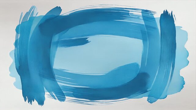 Bold blue watercolor brush stroke frame on white background, ideal for creative titles, social media overlays, and modern artistic branding designs