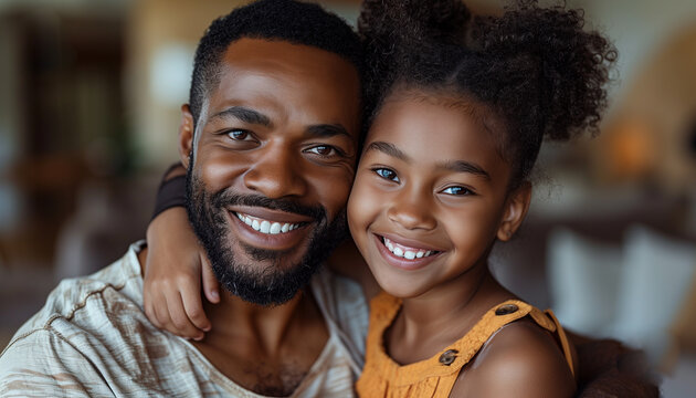 portrait of a dad and children
