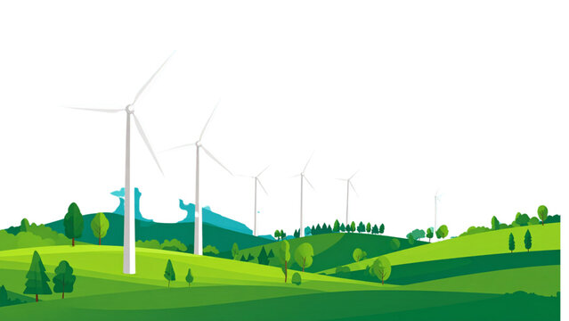 Windmill, wind turbine, renewable energy, eco power, farm windmill, green energy design, silhouette, cad drawing flat vector illustration