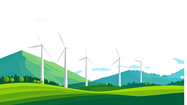 Windmill, wind turbine, renewable energy, eco power, farm windmill, green energy design, silhouette, cad drawing flat vector illustration