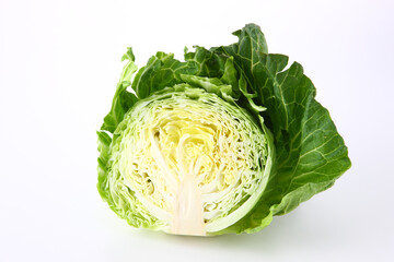 春キャベツ半分　白バック