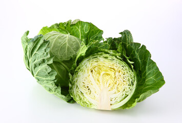 春キャベツ　１個と半分　白バック