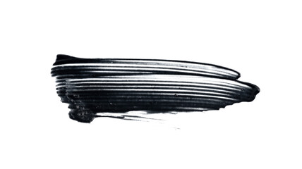 Mascara brush stroke isolated. Black eyelash makeup smudge