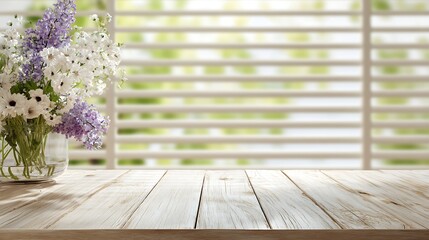 Wooden Window Counter with Houseplants / 窓辺の木製カウンターと観葉植物