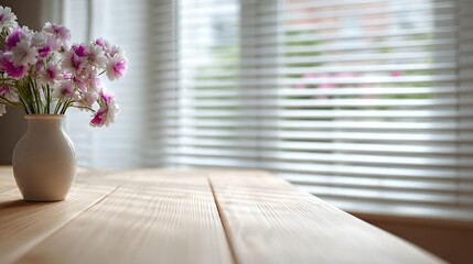 Serene Window Scene with Flower Vase / 花瓶のある落ち着いた窓辺の風景