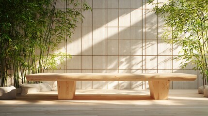 Bright Desk with View of Greenery from Window / 窓の外の緑を望む明るいデスク