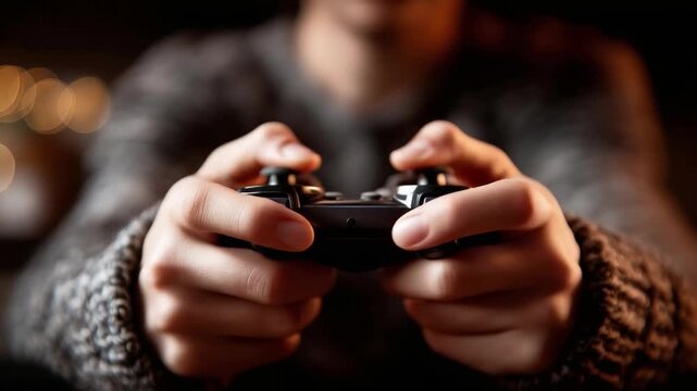 Hands gripping a game controller too tightly tension and dependence conveyed without words (3)