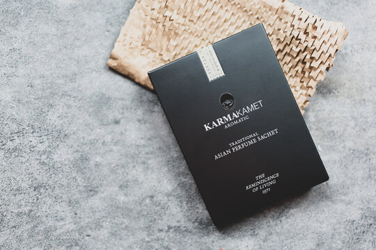 Bangkok, Thailand - Match 5, 2026 : Karmakamet Aromatic Traditional Asian Perfume Sachet.