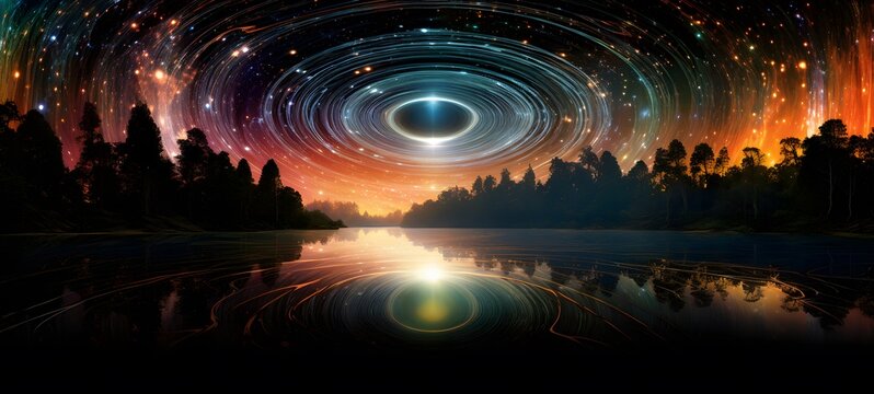 Astral vision lake meets cosmos ,generative AI