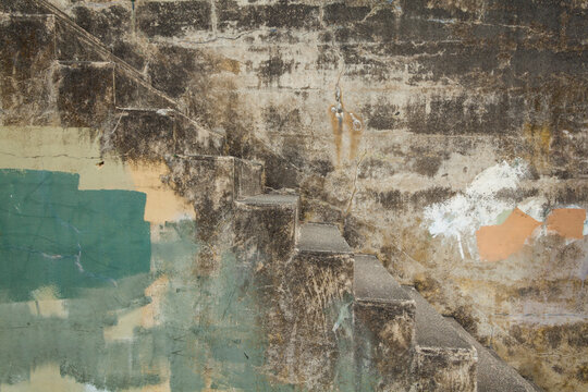 Coastal Defense Gun battery interior, Fort Worden State Park, Port Townsend, stone steps.