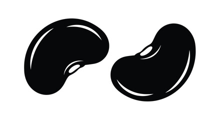 Two black bean shapes presented in a striking graphic silhouette © Lhvect02