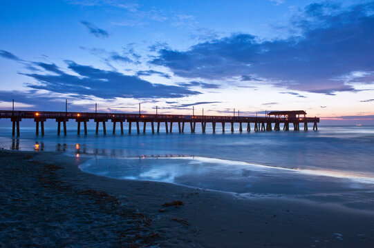 Tybee Island, Tybee Pier at Dawn, Savannah,