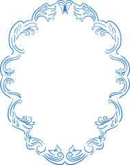 Elegant Oval Vintage Frame Line Art