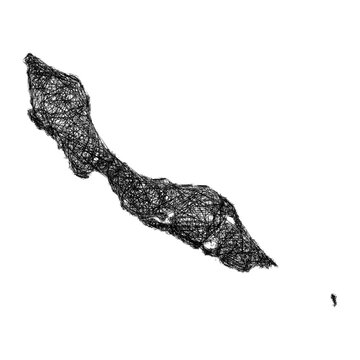 Sketch Curacao outline map design