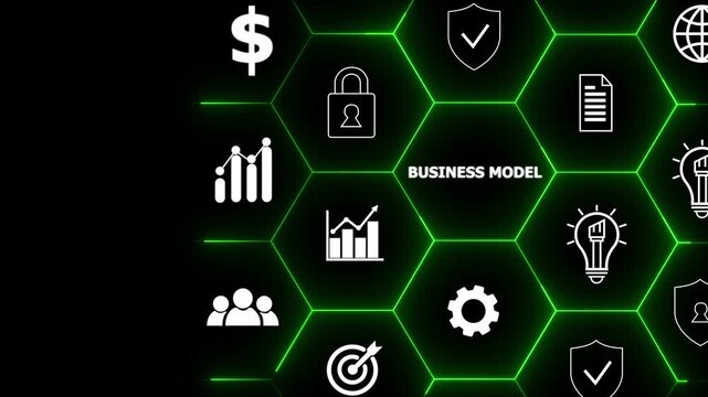 Business Model Canvas concept. Innovative tool that helps entrepreneurs and business owners to map out business model in a structured and concise way. Overview of the key elements of a business.4k