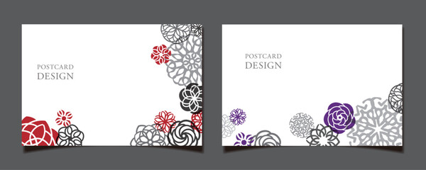 和風な柄をモチーフにしたポストカードデザインB © en thanks