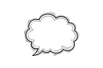 Hand drawn comic style speech bubble with halftone texture