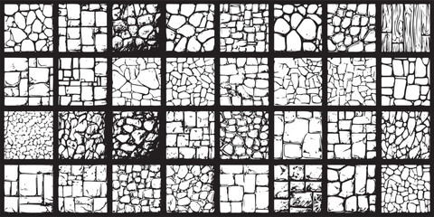 Fototapeta premium Diverse stone and wood textures