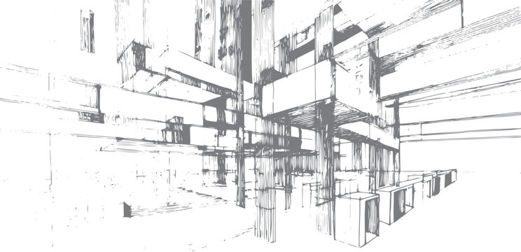 Abstract architectural of geometric structures and lines