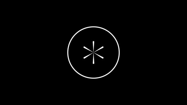 Cartoon Style Circle Firework Explosion with Glowing Line Blast, Spark Trails and Geometric Burst Shapes on Black Background, 4K Loop Motion Graphic Animation for Celebration, Party and Promo Videos