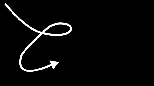 arrow white animation on black background.