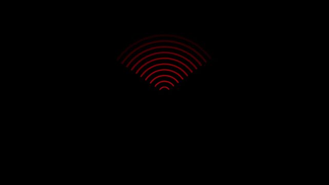 network tower produced radio wave concept radio waves royal blue color animation. Radio wave signal technology animation. Digital radio waves signal animation black background.