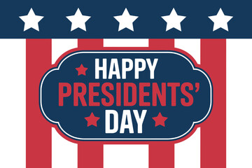 Naklejka premium Happy Presidents Day American patriotic graphic design with stars and stripes