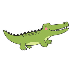 Obraz premium Cute Cartoon Crocodile Illustration