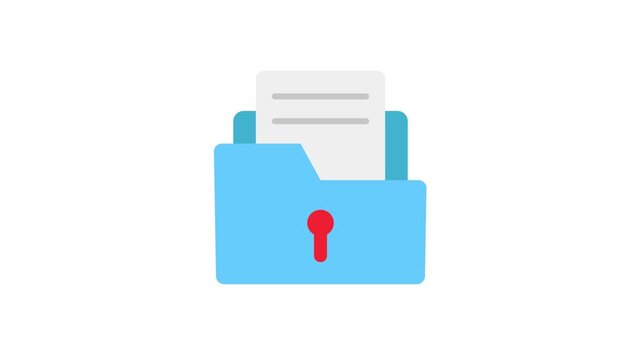 Data encryption illustration animation 4k isolated on white background