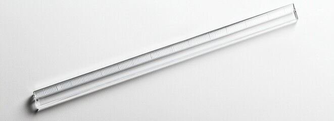 Clear Glass Test Tube on White Background for Laboratory Use