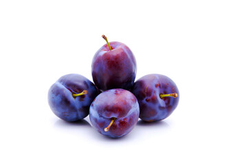 Fototapeta premium Plums isolated on white background.