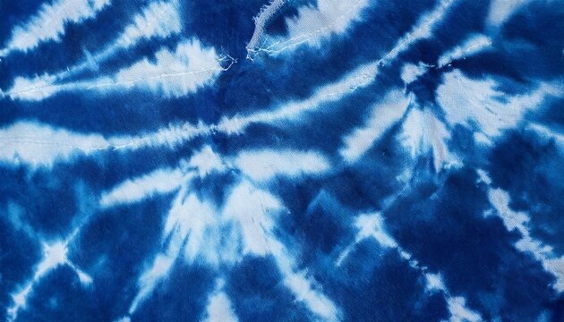 Shibori Blue Tie Dye Cotton Fabric Texture
