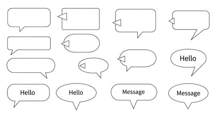 Fototapeta premium Blank Speech Bubbles and Message Icons Collection