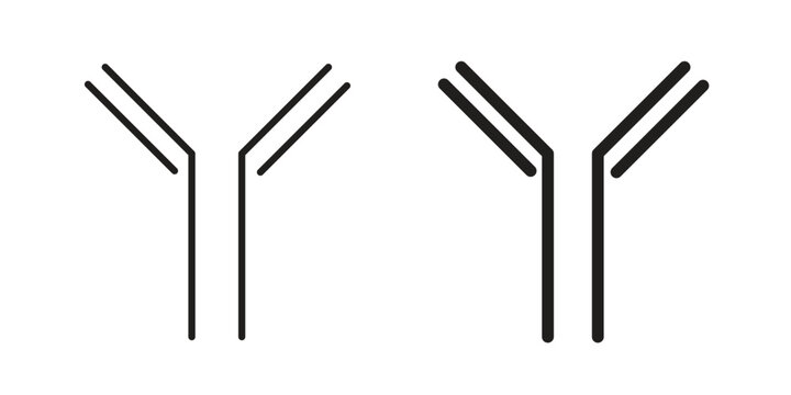 Antibody icon. filled flat sign for mobile concept. glyph and line symbols