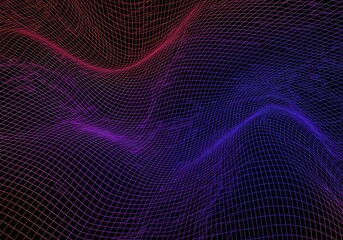 Chaotic grid structure melting and warping in vibrant hues, creating an unsettling yet dynamic abstract background texture ,colorful ,graphic ,disorientation