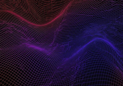 Chaotic grid structure melting and warping in vibrant hues, creating an unsettling yet dynamic abstract background texture ,colorful ,graphic ,disorientation