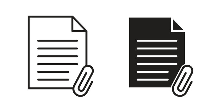 Attach document icon. filled flat sign for mobile concept. glyph and line symbols