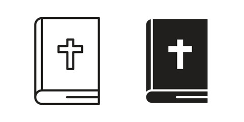 Obraz premium Bible icon. filled flat sign for mobile concept. glyph and line symbols