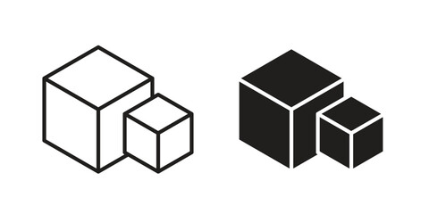 Obraz premium Boxes icon. filled flat sign for mobile concept. glyph and line symbols