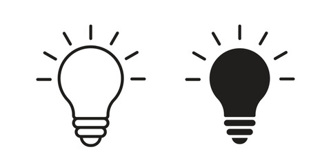 Bulb icon. filled flat sign for mobile concept. glyph and line symbols © No