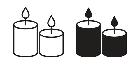 Candle icon. filled flat sign for mobile concept. glyph and line symbols