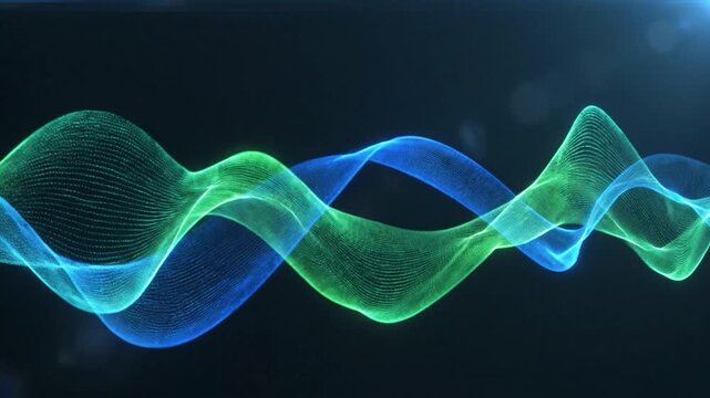 Blue and Green Abstract Waves